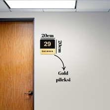 Gold Pleksi Yazılı Siyah Mdf Kapı Numarası Panosu – Modern Kapı Tabelası