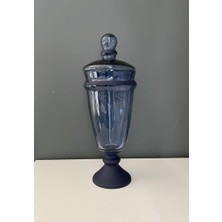 Decorıum Kapaklı Ayaklı Vazo Yarı Mat Kobalt 36 cm
