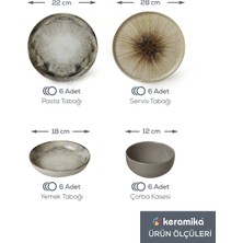 Keramika Brown Wave Yemek Takımı 24 Parça 6 Kişilik 21976-77-78