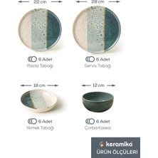 Keramika Colored Yemek Takımı 24 Parça 6 Kişilik 19781