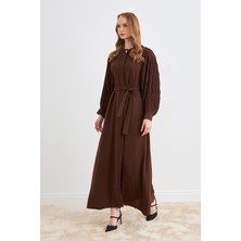 Kolları Piliseli Abaya - Kahve