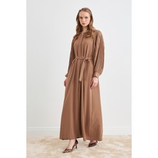 Vavinor Kolları Piliseli Abaya - Camel