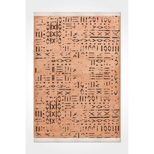 Venüs Hardal Iskandinav Desenli Kaymaz Pamuk Kilim – Makinede Yıkanabilir, Modern ve Dayanıklı Tasarım Halı