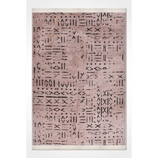 Venüs Bej/füme Iskandinav Desenli Kaymaz Pamuk Kilim – Makinede Yıkanabilir, Modern ve Dayanıklı Tasarım Halı