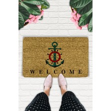 Welcome Temalı Çapa Coco Görünümlü Kapı Önü ve Iç Mekan Paspası