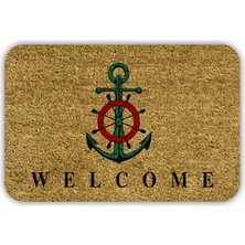 Welcome Temalı Çapa Coco Görünümlü Kapı Önü ve Iç Mekan Paspası
