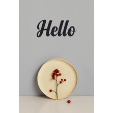 trc trafik Hello Sticker Duvar Yazısı Sticker (Siyah)