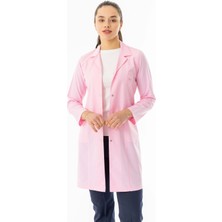 112 Giyim Spor Yaka Uzun Kol Kadın Personel Önlüğü Alpaka Kumaş Pembe (RNK111)