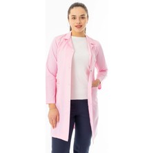 112 Giyim Spor Yaka Uzun Kol Kadın Personel Önlüğü Alpaka Kumaş Pembe (RNK111)
