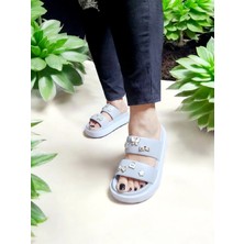 Eva Çift Bant Sticker Detaylı Havuz,deniz,plaj Terliği