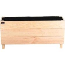 Faev Ahşap Saksı Dış Mekan Çiçeklik Dekoratif Büyük Boy Saksı Hazır Kurulu 95CM x 26CM Yükseklik 45CM