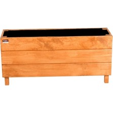 Faev Ahşap Saksı Dış Mekan Çiçeklik Dekoratif Büyük Boy Saksı Hazır Kurulu 95CM x 26CM Yükseklik 45CM