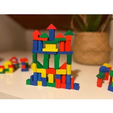 Ahşap Bloklar 100 Parça Kovalı Montessori Oyuncak
