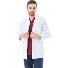 112 Giyim Hakim Yaka Uzun Boy Erkek Doktor Önlüğü Alpaka Kumaş Beyaz (BEO103)