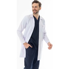 112 Giyim Spor Yaka Uzun Boy Erkek Doktor Önlüğü Alpaka Kumaş Beyaz (BEO102)