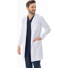 112 Giyim Spor Yaka Uzun Boy Erkek Doktor Önlüğü Alpaka Kumaş Beyaz (BEO102)