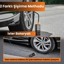 Dijital Ekranlı  Enshall 5400 Mah 4ın1 Çakmaklıklı Şarjlı Taşınabilir Araç Lastik Top Şişirme Pompası Oto Hava Kompresörü