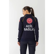 112 Giyim 112 Acil Tıp Teknisyeni Uzun Kol Fermuarlı Sweatshirt  (ATT005)