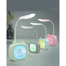 Tv Tasarımlı 2 Kademeli Şarjlı Masa Lambası Yeşil