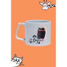 Bestie Kanka Tasarım Baskılı Beyaz Lüks Sap Kupa Bardak