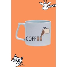 Fincan Kahve Coffee Tasarım Baskılı Beyaz Lüks Sap Kupa Bardak