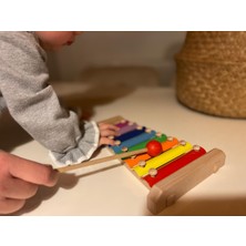 Ahşap Ksilofon Renkli 8 Nota Montessori Oyuncak