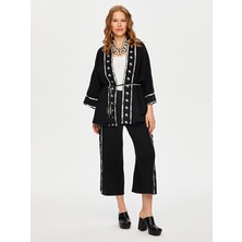 Resort Palmiye Baskılı Müslin Kimono S25KMN006