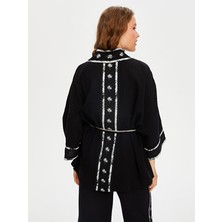 Resort Palmiye Baskılı Müslin Kimono S25KMN006