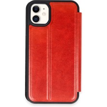 Newface  Apple iPhone 11 Kılıf Flip Cover - Kırmızı Zrnet