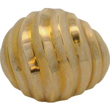 Modern Tasarım Tarz Yüksek Bombeli Yeşil Altın Yüzük