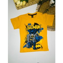 Erkek Çocuk Batman Tişört Şort 2’li Alt Üst Takım Sarı