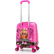 JaspEAdo Barbie  Çocuk Valizi Pembe | Darbeye Dayanıklı