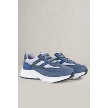 Rakerplus Hakiki Deri Anatomik Mavi Bağcıklı Hafif Çocuk Spor Ayakkabı