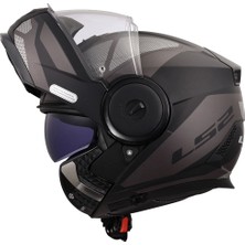 Ls2 Scope 2 Axıs Mat Siyah-Tıtanıum Çene Açılır Kask