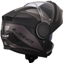 Ls2 Scope 2 Axıs Mat Siyah-Tıtanıum Çene Açılır Kask