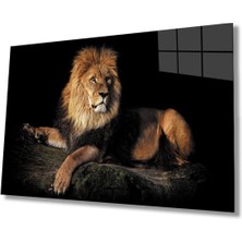 Aslan Hayvan Cam Tablo 4mm Dayanıklı Temperli Cam