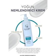 Alvori Hydraboost Cream, Yoğun Nemlendirici & Cilt Bariyeri 24 Saat Etkili,  Shea Yağı & Kolajen & Hyaluronik Acid İçerikli, 200 ml