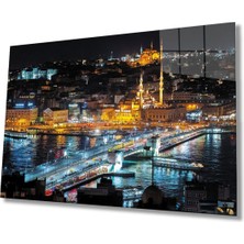 Istanbul Gece Manzarası 4mm Dayanıklı Cam Tablo Temperli Cam