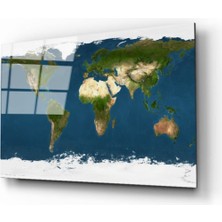 Shopping Haven Dünya Haritası 1 Cam Tablo