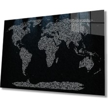 Shopping Haven Dünya Haritası 3 Cam Tablo