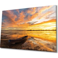 Shopping Haven Günbatımı Deniz 4mm Dayanıklı Cam Tablo Temperli Cam