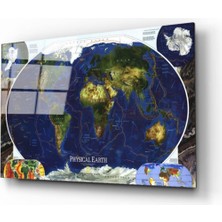 Shopping Haven Dünya Haritası 55 Cam Tablo