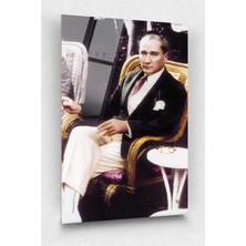 Shopping Haven Atatürk Cam Tablo - Atatürk Tablo - Ata Tablo- Türk Tablo - Türkiye Cam Duvar Dekor - Ofis Tablo