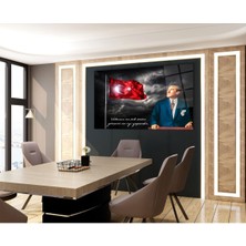 Shopping Haven Atatürk Vatanını En Çok Seven Cam Tablo , Modern Ev  Iş Ofis Salon Duvar Dekoru , Hediyelik Tablo