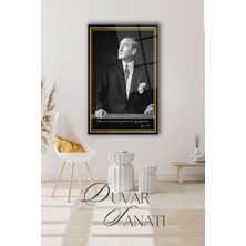 Mustafa Kemal Atatürk ve Sözleri Cam Tablo,modern Ev Ofis Salon Duvar Dekoru,hediyelik