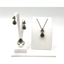 Damla Zümrüt Rengi Zirkon Otantik Set