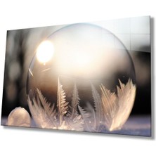 Kar Küresi Cam Tablo, Ev ve Ofis Duvar Dekoru Hediyelik Büyük Tablo Dayanıklı Cam