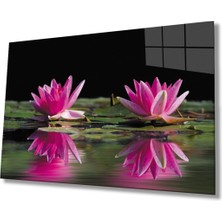 Shopping Haven Lotus Çiçeği Cam Tablo 4mm Dayanıklı Temperli Cam