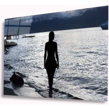 Deniz ve Kadın Cam Tablo 4mm Dayanıklı Temperli Cam