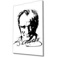 Shopping Haven Atatürk Cam Tablo 4 mm Dayanıklı Temperli Cam